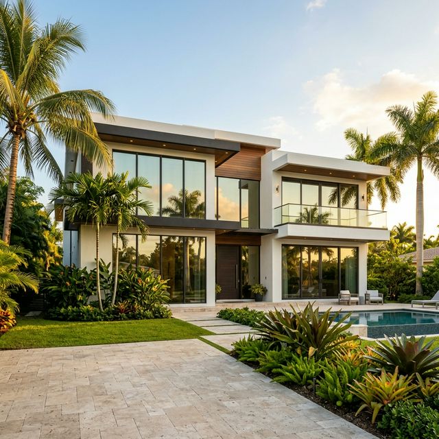 Florida home with professional window tinting